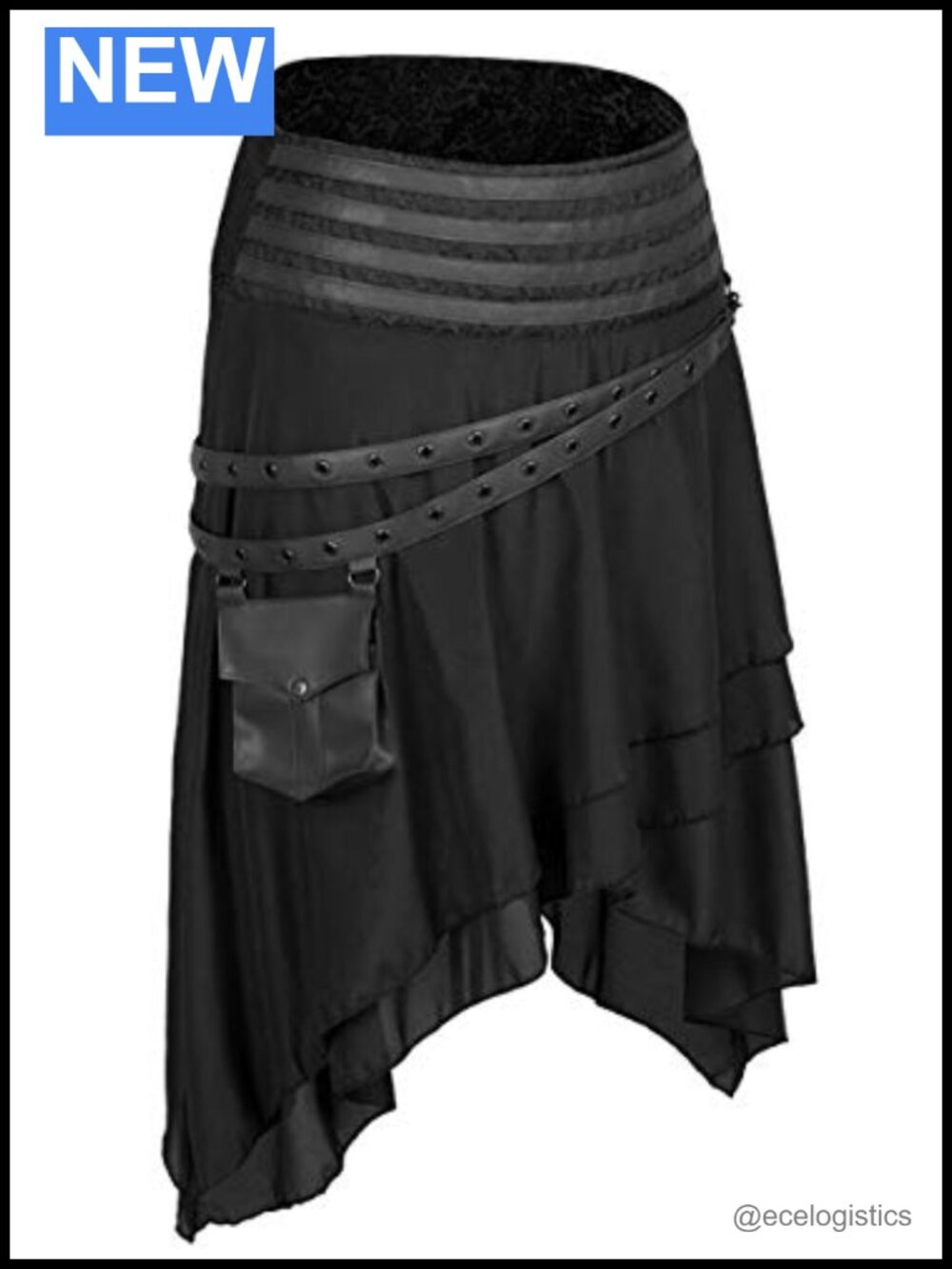 Victorian Pirate Skirt Women Asymmetrical High Low Ruffle Lolita Steampunk